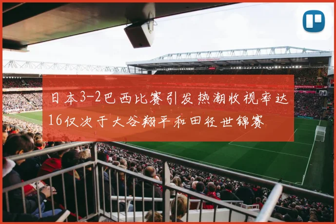 日本3-2巴西比赛引发热潮收视率达16仅次于大谷翔平和田径世锦赛